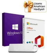 Resim Microsoft Windows 10 + Office 2021 Pro Plus Kurulum Dosyalı USB Bellek 16GB (Lisans Anahtarı Hediyeli) 