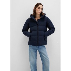 Resim Mavi Kapüşonlu Kadın Şişme Mont (M1110704-86623) 