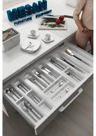 Resim Mutfak Çekmece Içi Kaşıklık 84cm X 48cm Yanlar Ve Boydan 4cm Kesilebilir, Beyaz Beyaz 