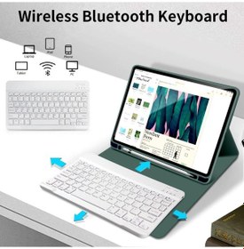 Resim Apple Uyumlu iPad Pro 11inç M4 2024 Kılıf Kablosuz Klavyeli Kılıf Mobax A2836 A2837 A3006 Kılıf 