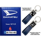 Resim Plakanıza Özel Daıhatsu Logolu Lacivert Ruhsat Kabı Ve Anahtarlık 