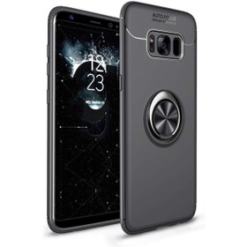 Resim Fibaks Samsung Galaxy S8 Kılıf Ravel Metal Yüzüklü Standlı Shockproof Silikon 