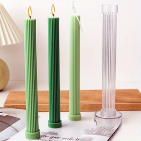 Resim DIY Aromaterapi Mum Yapım Seti - 26.92cm Uzun Silindirik Kalıp, Dayanıklı Akrilik Plastik, El Yapımı Mumlar & Tatil Dekoru için Kolay Kalıptan Çıkarma, LONTL 