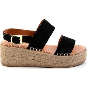Resim Siyah Leather Kadın Sandalet K05666030302 Siyah 