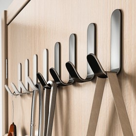 Resim 6 Paket J Şeklinde Kendinden Yapışkanlı Kancalar - Ağır Hizmet Tipi Askılı Depolama Askıları, Montlar, Giysiler, Şapkalar, El Çantaları İçin - Kolay Kurulum, Matkapsız Duvar ve Kapı Montaj Askıları 