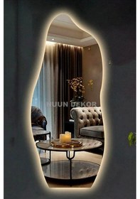 Resim 150x50 Led Işıklı Asimetrik Boy Aynası Gün Işığı 