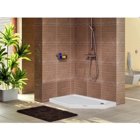 Resim Shower Stumpy Beşgen Flat Duş Teknesi 90X130 Cm 