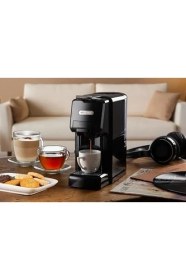 Resim Karokstore Ariete Çok Fonksiyonlu 4in1 Espresso Makinesi,, Dolce, Pod ve Öğütülmüş Kahve Uyumlu Siyah 1304/11 