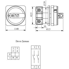 Resim Emas PSA010AK241E Pako Emniyet Aç-Kapa 10 A 2 Faz (0-1) 90 Derece 