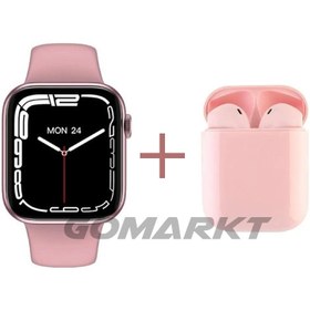 Resim GoMarkt Tüm Ios Ve Android Telefonlarla Uyumlu Watch 7 Series Akıllı Saat Ve I12 Bluetooth Kulaklık 