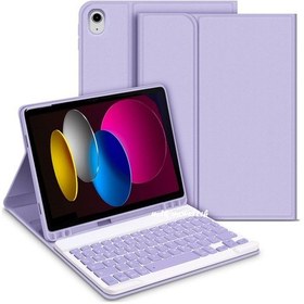 Resim M.Tk Moveteck Apple Uyumlu iPad 10.Nesil 10.9 Klavyeli Tablet Kılıfı 