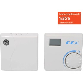 Resim E.C.A. ERT-176 RF 7006907522 Dijital Kablosuz Oda Termostatı 