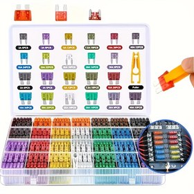 Resim 300 adet SY QUILARIS Otomotiv Bıçak Filtre Kiti - Çeşitli 2A/3A/5A/7.5A/10A/15A/20A/25A/30A/35A/40A Devre Filtreleri Arabalar, Kamyonlar ve Motosikletler için - Alüminyum Malzeme, Renk Kodlu Sekmelerle Filtre Tutucu, Otomotiv Filtre Kutusu | Renk Kodlu Filtre Tutucu | Dayanıklı Filtre Malzemesi, Filtre Kutuları 