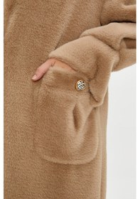 Resim Serpil Exclusive Kadın Oversize Kürk Kaban - Yumuşak Dokulu, Şık Ve Modern Tasarım - Günlük Ve Özel Kullanım İçin İdeal Bej 