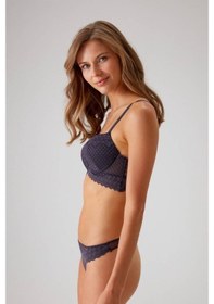 Resim Pierre Cardin Dantelli Push Up Sütyen Takım Koyu Mürdüm 001 
