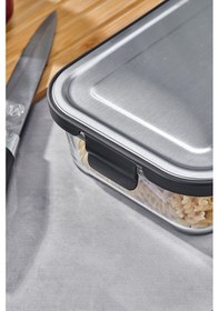 Resim Cooker 1500 Ml Cam Saklama Kabı - Sızdırmaz, Paslanmaz Çelik Kapaklı, Gıda Saklama 