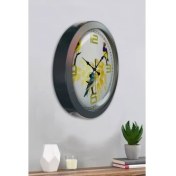 Resim Bahat Salon Ofis Duvar Saati Gri Metal Çerçeve 36 cm 
