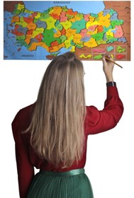 Resim Buffer Renkli Türkiye Haritası Manyetik Yapıştırıcı Gerektirmeyen Duvar Stickerı 118 Cm * 56 Cm 