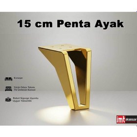 Resim Penta 19 Cm Altın Koltuk Baza Dolap Tv Ünitesi Yatak Odası Konsol Çocuk Ve Genç Odası Ayağı Altın 