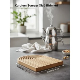 Resim Calvera Lüx Bambu Sunumluk, Dekoratif Gökkuşağı Sunum ve Kesme Tahtası 