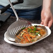 Resim Paslanmaz Çelik Balık ve Biftek Çevirme Spatulası - Izgara, Kızartma, Pişirme için Ergonomik Saplı Çok Fonksiyonlu Çizmez Spatula - Ev Aşçıları ve Profesyonel Şefler için Dayanıklı Mutfak Aracı 