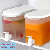 Resim Büyük Kapasiteli Buzdolabı Soğuk Su Şişesi Musluklu - Yüksek Sıcaklık Dayanıklı İçecek Kova, Buzlu Çay, Meyve Suyu ve Soda İçin Uygun, Mutfak ve Bar İçin Mükemmel, Su Geçirmez Tasarım, Kolay Musluk, Çok Amaçlı, Büyük Bayramlar İçin İdeal Hediye (Noel, Cadılar Bayramı, Paskalya, Sevgililer Günü, Şükran Günü vb.) 