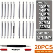 Resim 21 Parça Paslanmaz Çelik Saat Kayışı İğne Seti, 1.3mm-1.5mm Çapları, Kurulum Araçları Dahil - SamSung, Huawei, Garmin, Huami için - Dayanıklı & Kolay Kurulum 