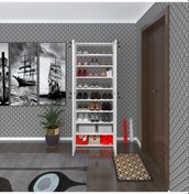 Resim Kenzlife Ayakkabılık Ayakkabı Dolabı Kilitli Gutan Byz 180 70 32 Kapaklı Ofis Dolabı İki Bölme 