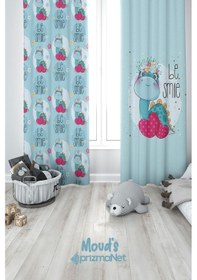 Resim Minik Dinozor Desenli Baskılı Çocuk Ve Bebek Odası Fon Perdesi 2 Kanat - Prd-09 Çok Renkli 