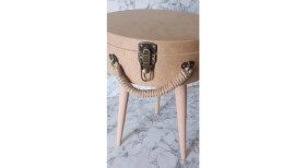 Resim Bengi Ticaret Hobi 90190 Adn Bavul Yuvarlak Fiskos Sehpa HAM Ahşap Mdf Kutuda Sevk El Yapım 