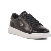 Resim Ayakmod Premium 2040 M Siyah-beyaz Hakiki Deri Erkek Sneaker Sıyah/beyaz 