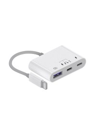 Resim Apple Uyumlu iPhone -Otg Hub -Usb Type C To Kulaklık ve Usb Kamera Okuyucu Otg 