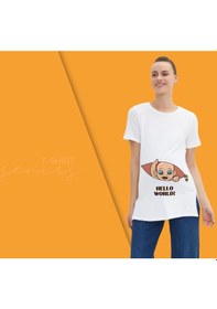 Resim Bk Gift Espri Tasarımlı Beyaz Hamile Tişörtü, Hamileye Hediye, Yeni Anne Hediyesi, Arkadaşa Hediye-8 001 