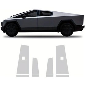 Resim Dashanshop Tesla Cybertruck 2024 2025 B Pillar C Pillar Vinyl Wrap Tpu Kaplama 10pcs 