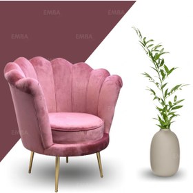 Resim EMBA LUXURY Papatya Istiridye Tekli Berjer Güzellik Salonu - Ofis Koltuğu 