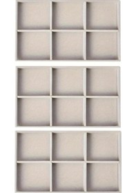 Resim Willowhaven Kadife 6 Bölmeli Mücevher Sergi Tepsisi 3 Parça Takı Saklama Kutusu Yüzük Küpe Kolye 