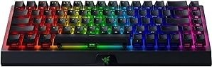 Resim Razer BlackWidow V3 Mini HyperSpeed (Yeşil Anahtar) - Fantom Puding Keycaps ile%65 Kompakt Oyun Klavyesi (Doğrusal ve Tıklama, RGB Chroma Aydınlatma) QWERTY ABD Düzeni | Siyah 