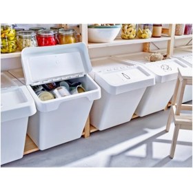 Resim Beyaz 60 Lt Atık Ayırma Kutusu, Pratik ve Şık Tasarım 