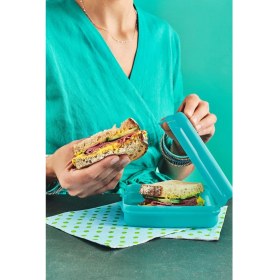 Resim Tupperware Sandviç Kutusu Gökyüzü Eco+ Taşıma İçin Uygun 13.8 x 13.2 x 5 cm Sızdırmaz 