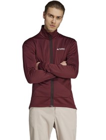 Resim adidas Kırmızı Erkek Dik Yaka Regular Fit Polar Sweatshırt IB1815-MT LT FL FZ JA PRE 