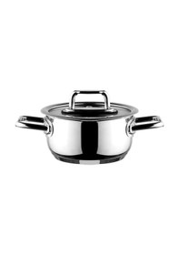 Resim Aryıldız Colombus Metal Kulp Cam Kapak Derin Tencere - 16 Cm 