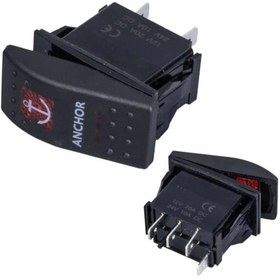 Resim OEM PowerMaster Çapa Irgatı Sembollü Yaylı Işıksız 3 Pinli On-Off 12-24V Marin Switch 