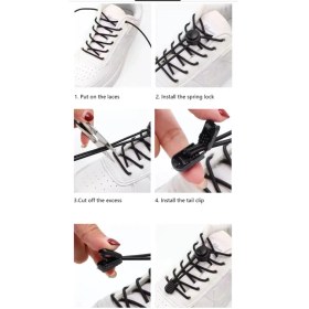 Resim SRTfootcare Ply Kilitli Elastik Yuvarlak Ayakkabı Bağcığı 100CM 1 Çift 