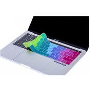 Resim Macbook Pro Klavye Koruyucu Uk-eu İngilizce Touchbarlı A1706 A1989 A2159 A1707 A1990 Uyumlu Dazzle Pembe Yeşil 