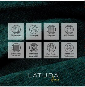 Resim Jakarlı Şönil Koltuk Örtüsü Kanepe Örtüsü Koltuk Şalı 175x215 Kaymaz Zümrüt Zümrüt 