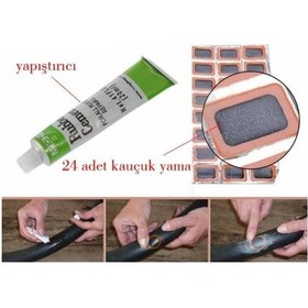 Resim Motosiklet Bisiklet Lastik Yama Seti Solüsyon+24 Adet Yama 