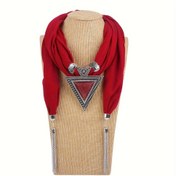 Resim Bohem Püskül Eşarp Düz Renk İnce Yaka Olgun Kadın Şal Boyun Eşarbı 