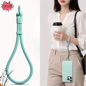 Resim Yeni makaron, dopamin telefon askısı, bilek kayışı. Toka ve bağlantı kartı. Hem erkekler hem de kadınlar için uygun. Telefon hırsızlık önleyici ve kamera, çanta, su bardağı, anahtar vb. için uygundur 