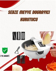Resim Mey İthalat Süzgeçli Çok Fonksiyonlu Döner Rende Ve Doğrayıcı Beyaz 