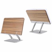 Resim NPO STD002 Okuma Açısı Ayarlı,Kıskkaçlı Alüminyum&Ahşap Kitap\u002FTablet\u002FNotebook Standı Modern Rahle 